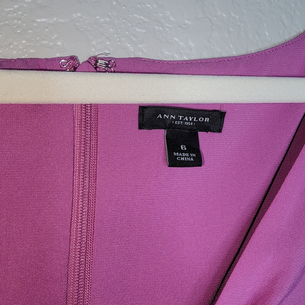 Ann Taylor Womens Sleeveless Pink Silk Midi Dress Size 6 NWT - Picture 3 of 6